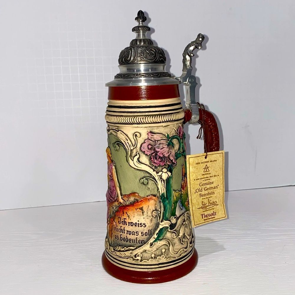 The Walt Genuine Old German Beer Stein Series Peter Dumler With Pewter Lid 1980